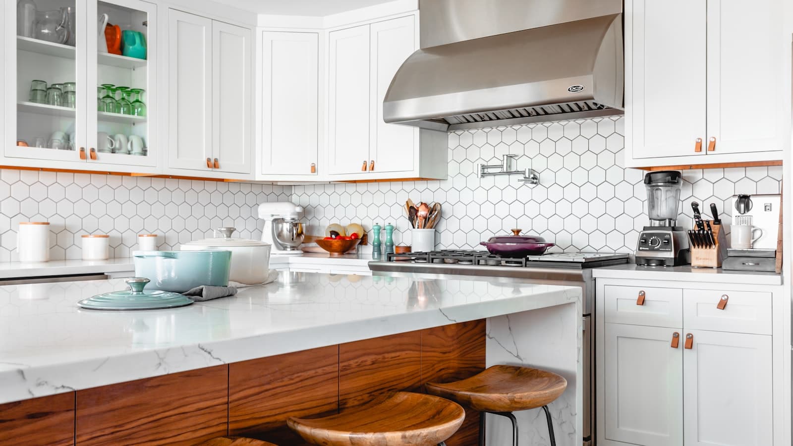 Home kitchen with modern appliances